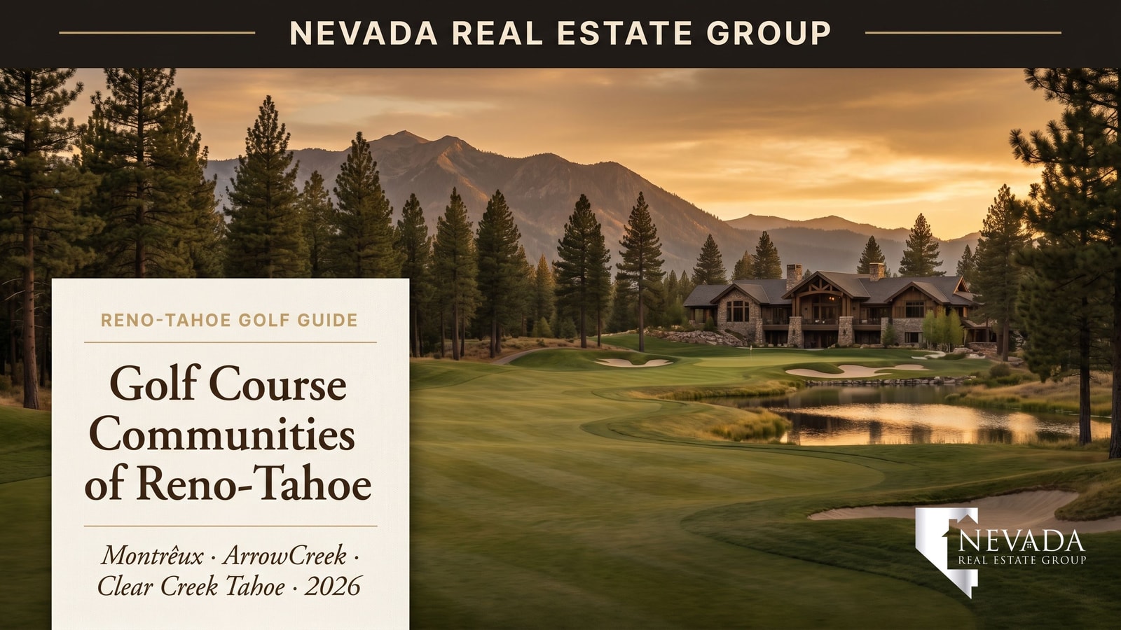 Sierra Nevada mountains and golf community near Reno Nevada, showing the proximity to Lake Tahoe skiing