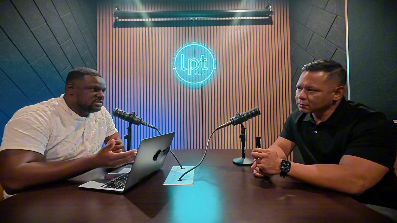 Nevada Real Estate Group agents Daniel Pittman and Ray San Nicolas recording a Las Vegas Playbook episode about crime statistics