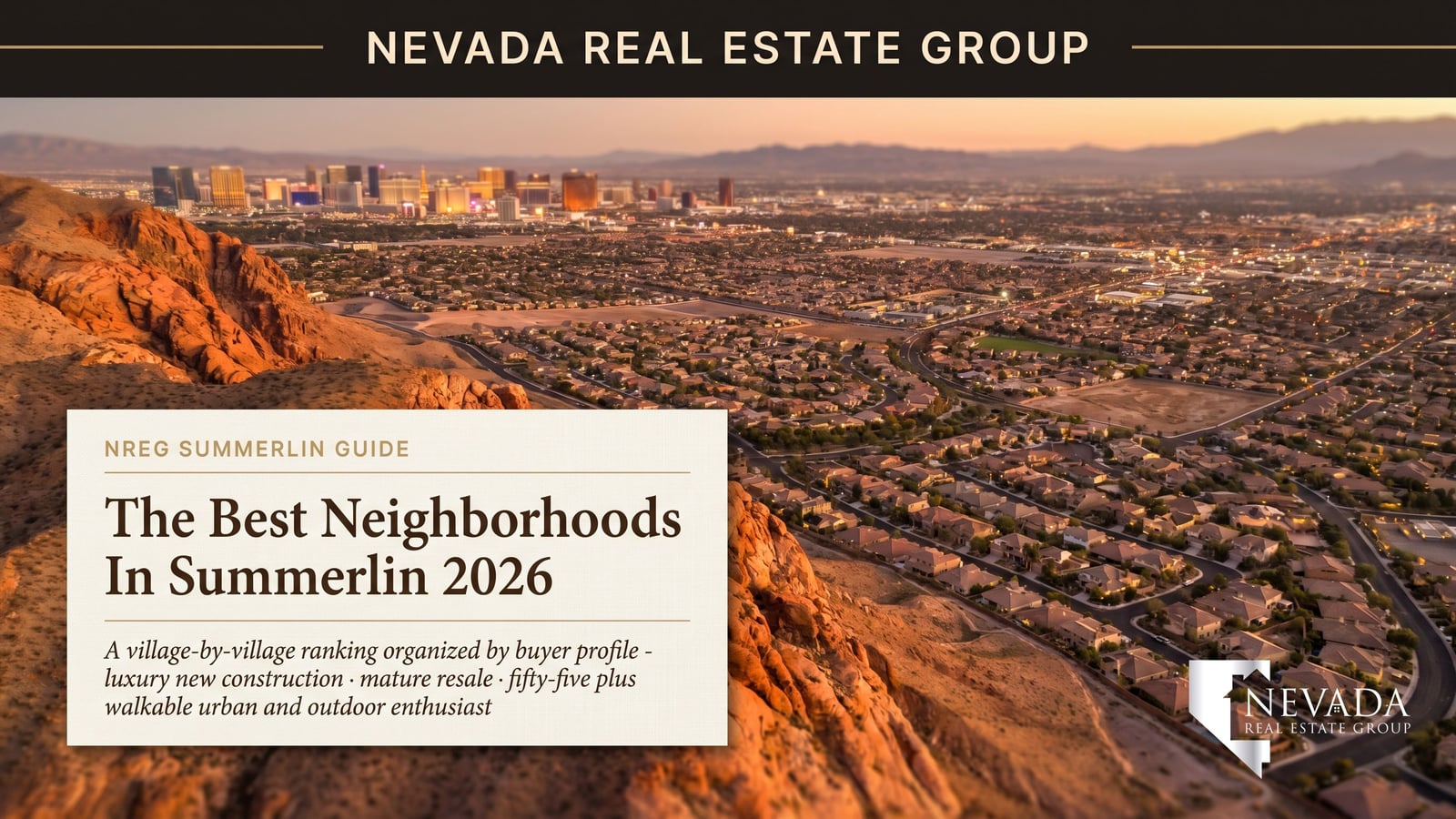 Summerlin Las Vegas master-planned neighborhood with Red Rock Canyon backdrop, showing the infrastructure behind the price premium