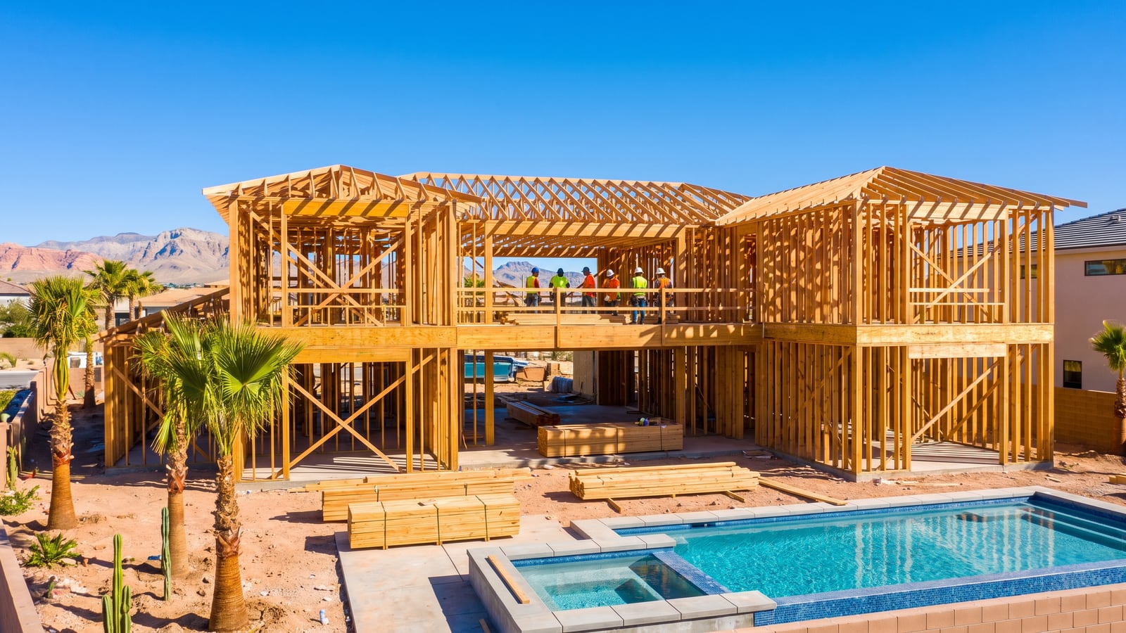 Quality framing on a KB Home new-construction home in a Las Vegas community 2026