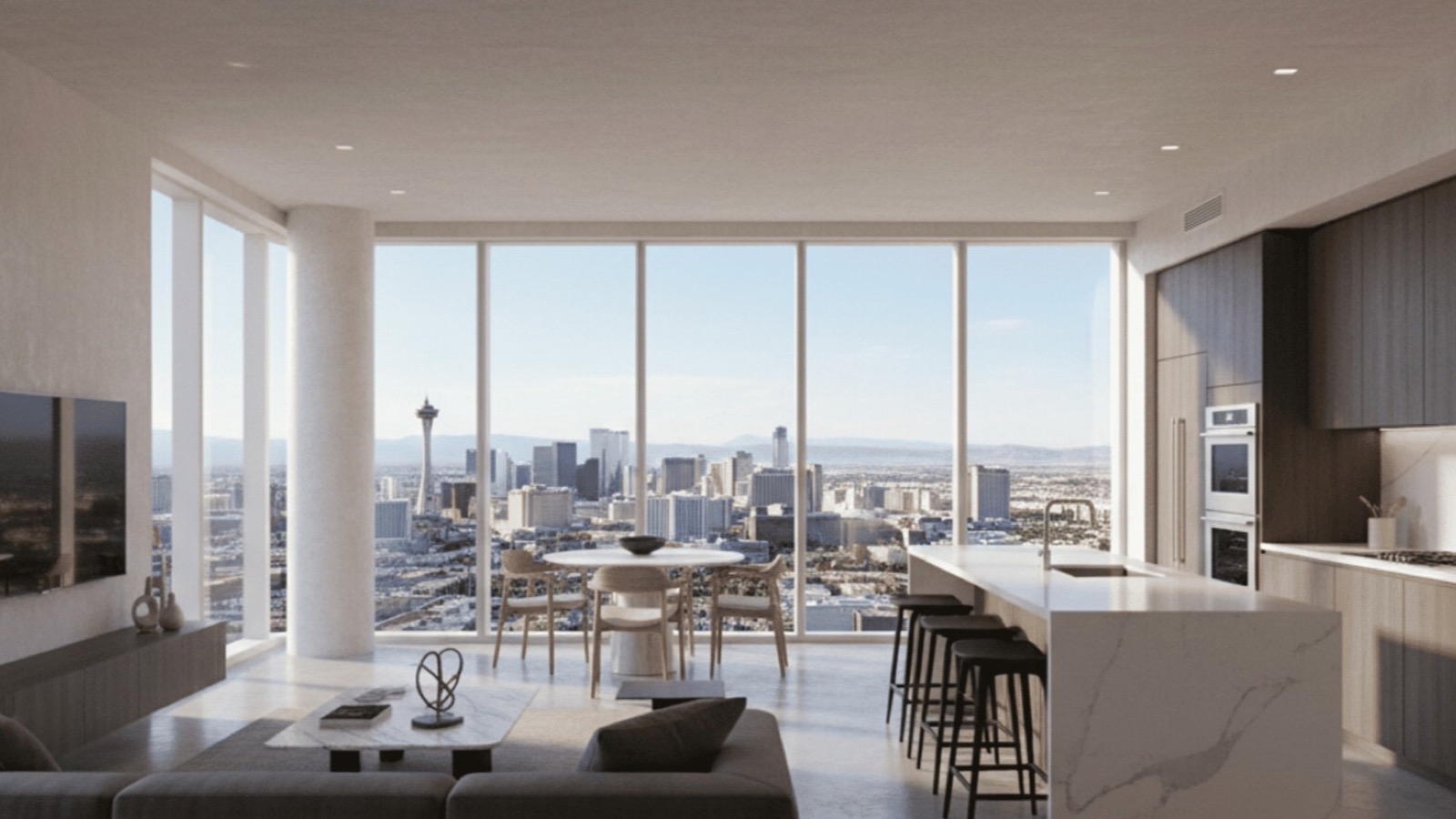 Young professional relocating to Las Vegas with the valley and Strip corridor in the background — the 2026 cost-of-living and career-growth relocation case