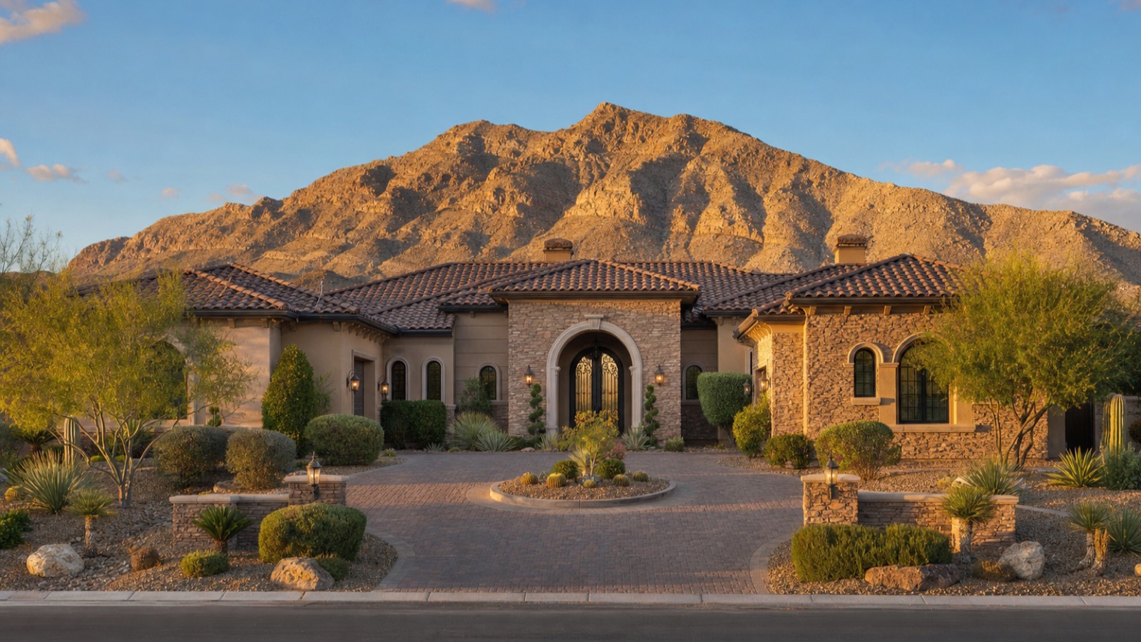 Large-lot rural preservation parcels with white fencing in the Lone Mountain area of northwest Las Vegas