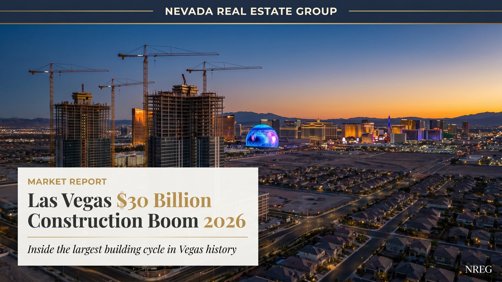 Las Vegas new construction boom with framed homes and desert mountain backdrop in 2026