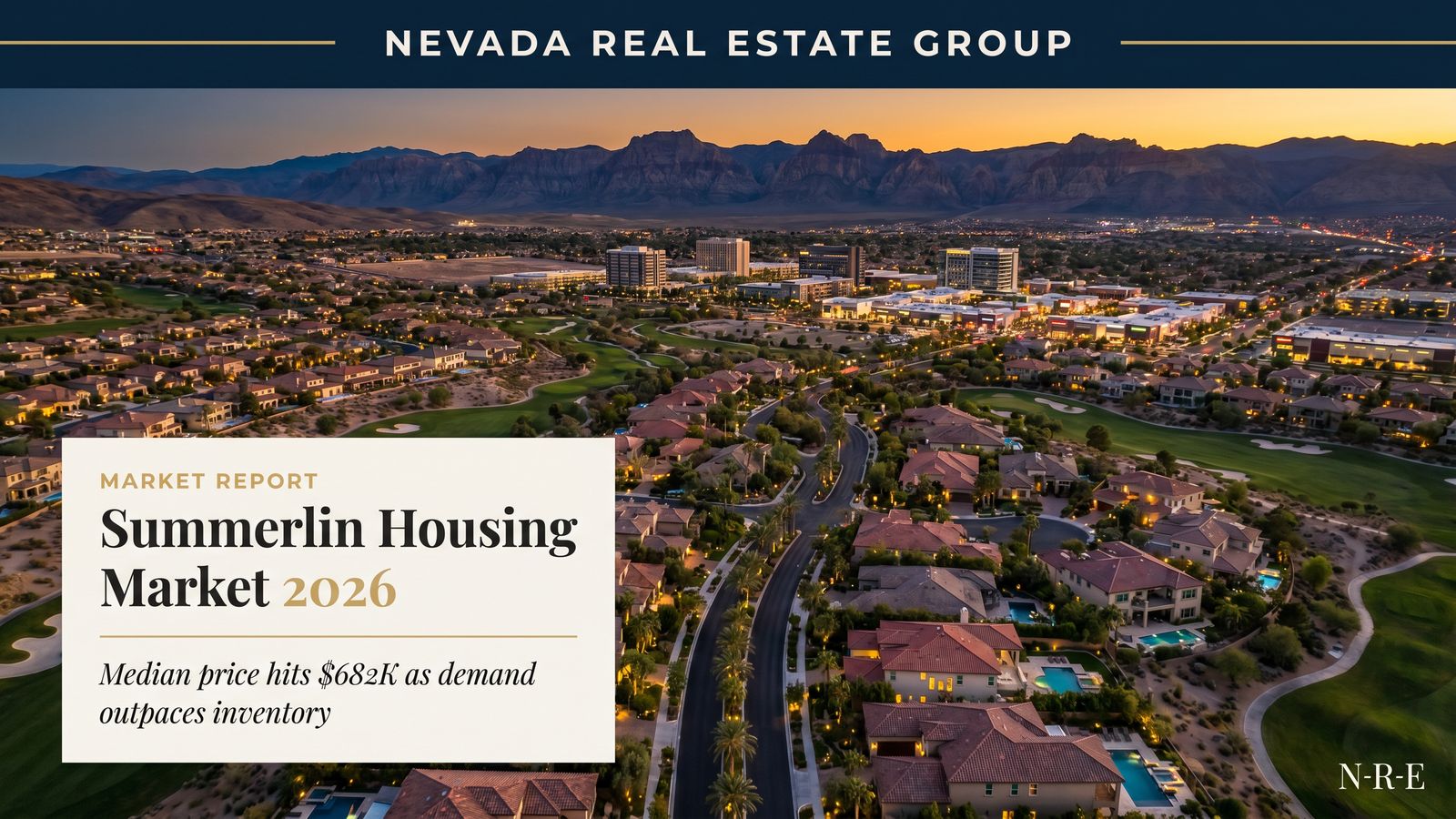 Las Vegas luxury home exterior at dusk representing the slower high-end buying timeline