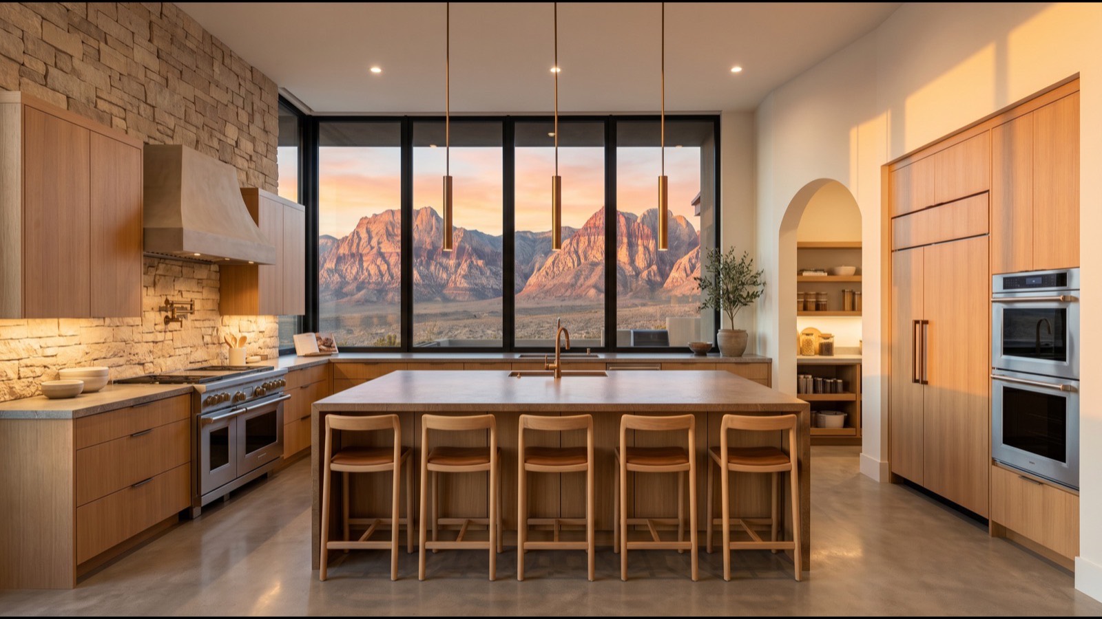 Staged kitchen in a Las Vegas home prepared by a full-service listing team before professional photography in 2026