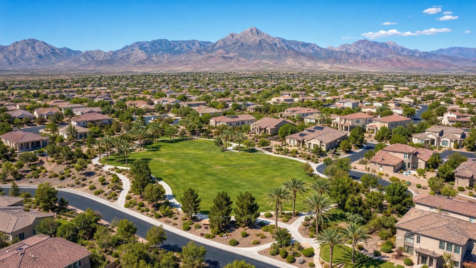 New-construction homes on the outer edge of the Las Vegas valley, the most rate-sensitive submarket in a cooling 2026 market