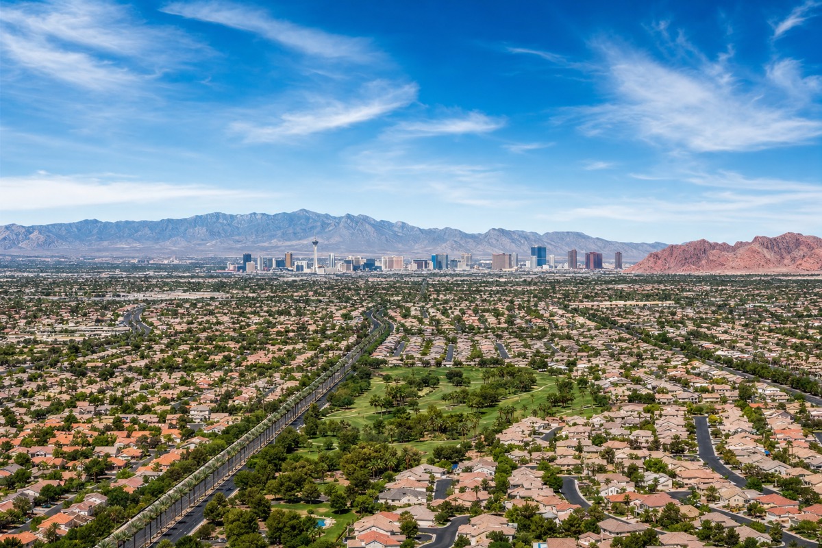 Aerial view of the Las Vegas valley illustrating the submarkets a top agent must know in detail