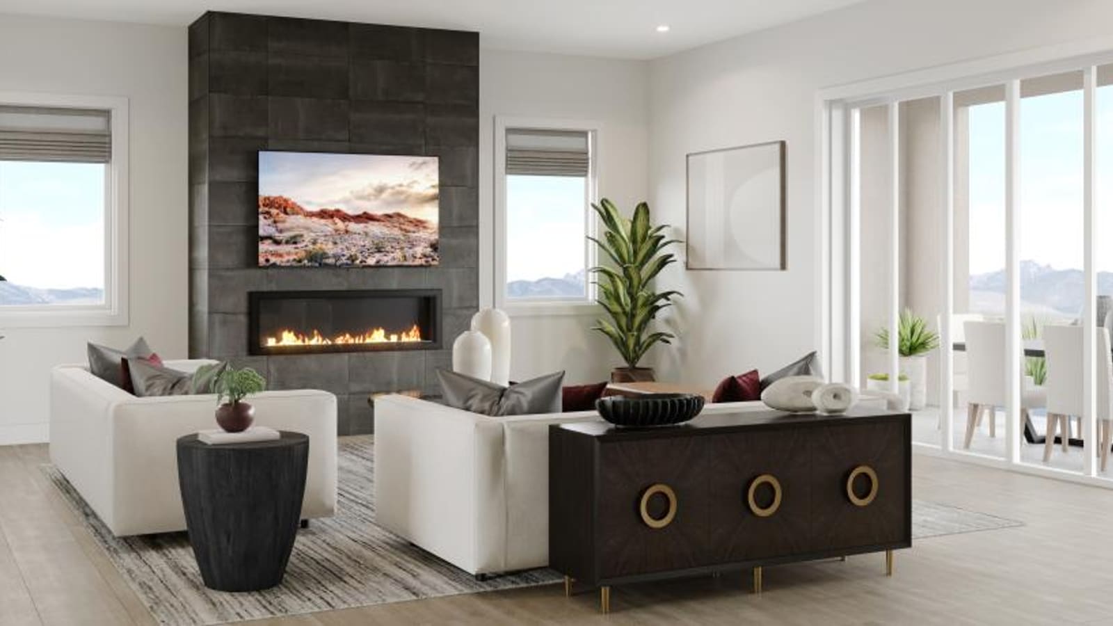 Representative builder image of expansive great room layout