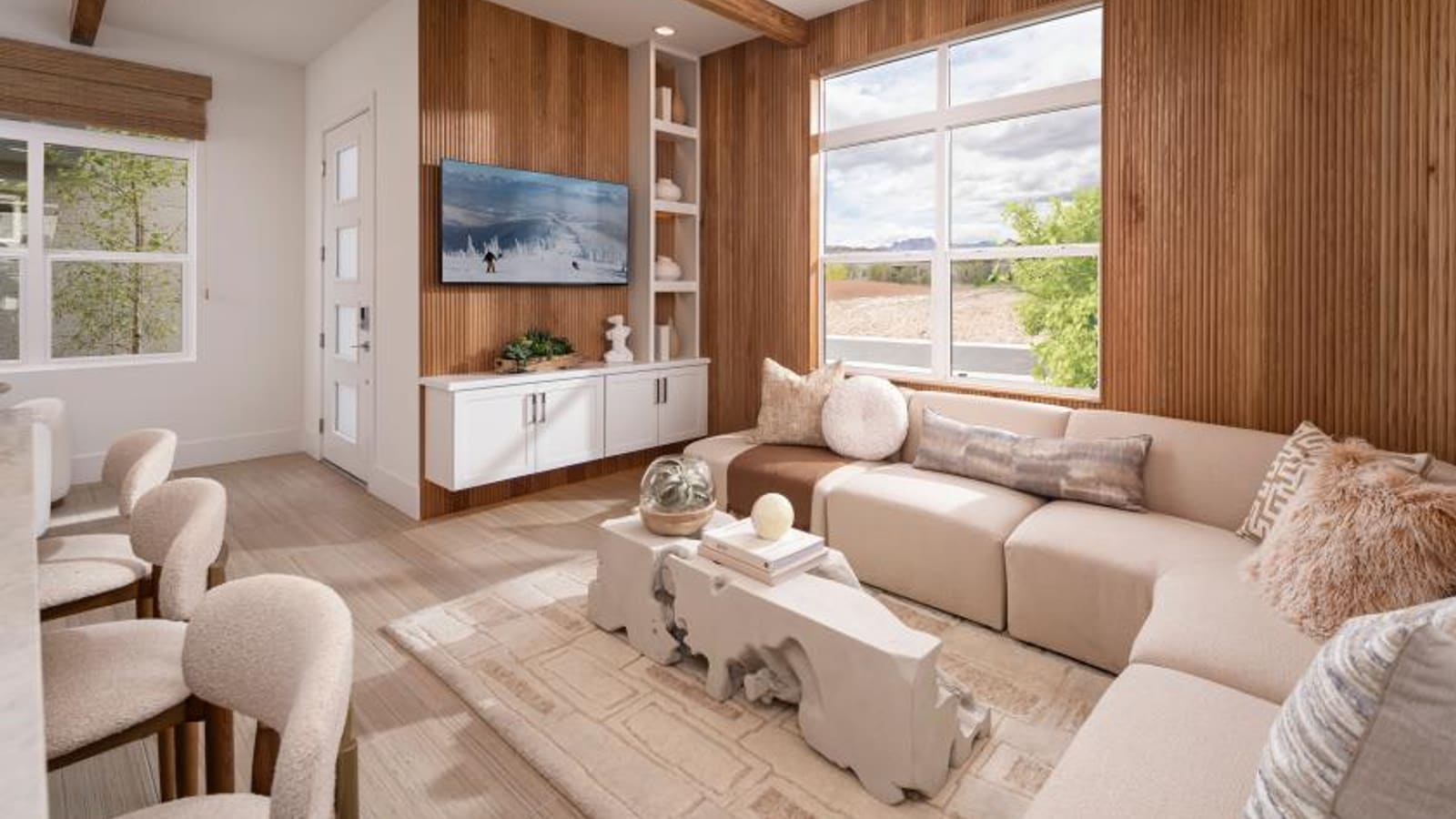 Living room showcasing interior space planning and window placement at The Loughton