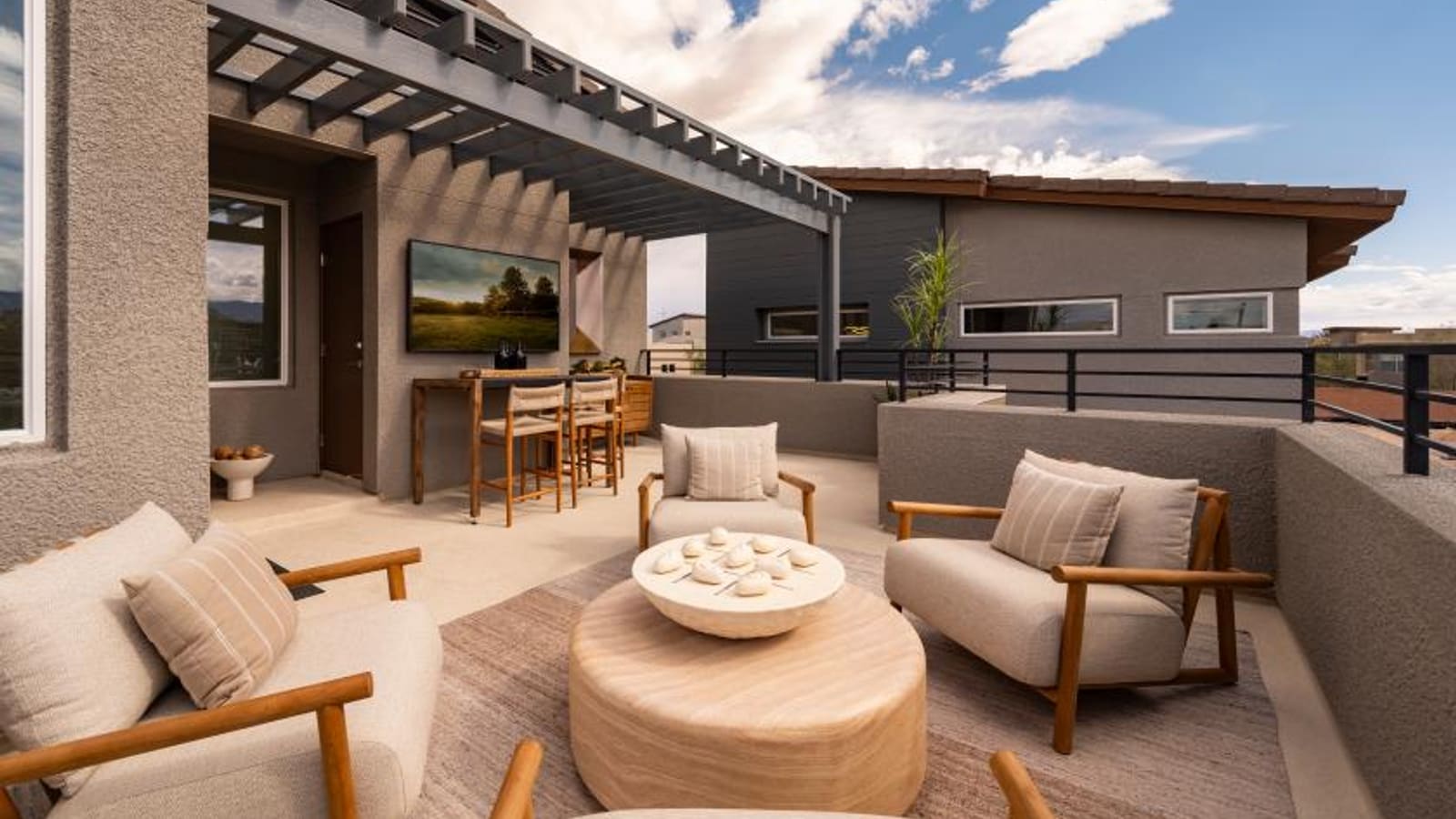 Exterior patio space adjacent to the main living area at The Loughton