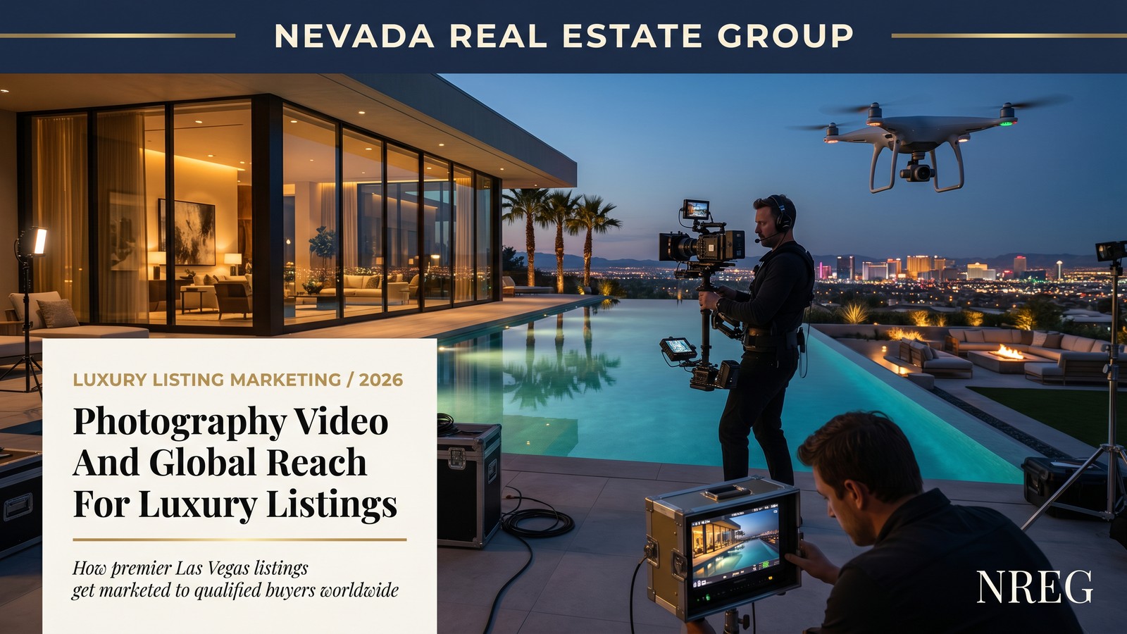 Las Vegas luxury listing marketing portfolio with drone video photography and broker network distribution for sellers above 1.5 million in 2026