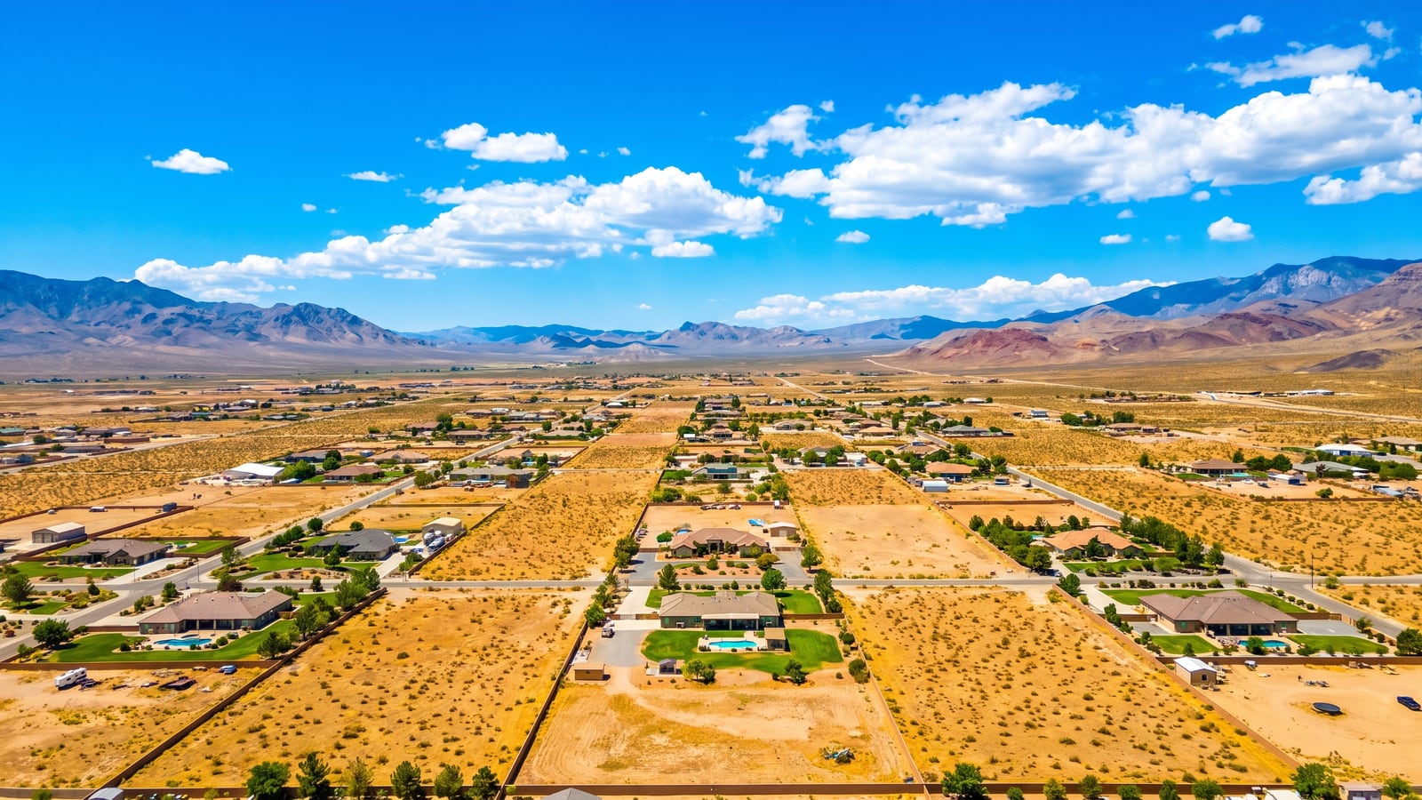 Undeveloped Mojave desert parcel at the northwest edge of the Las Vegas valley, the kind of former BLM land that becomes a master-planned community like Monument Hills