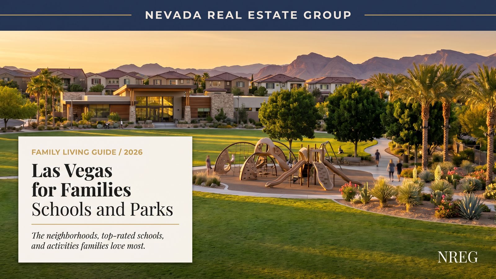 Residential street in a newer North Las Vegas master-planned community