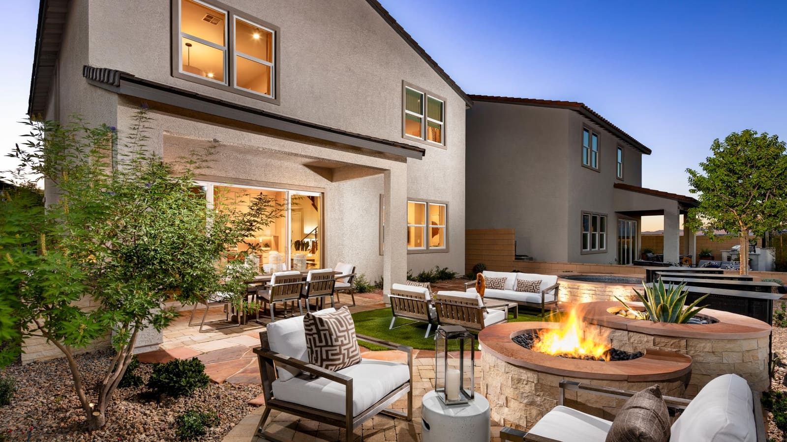 Representative builder image showing an outdoor covered patio integration