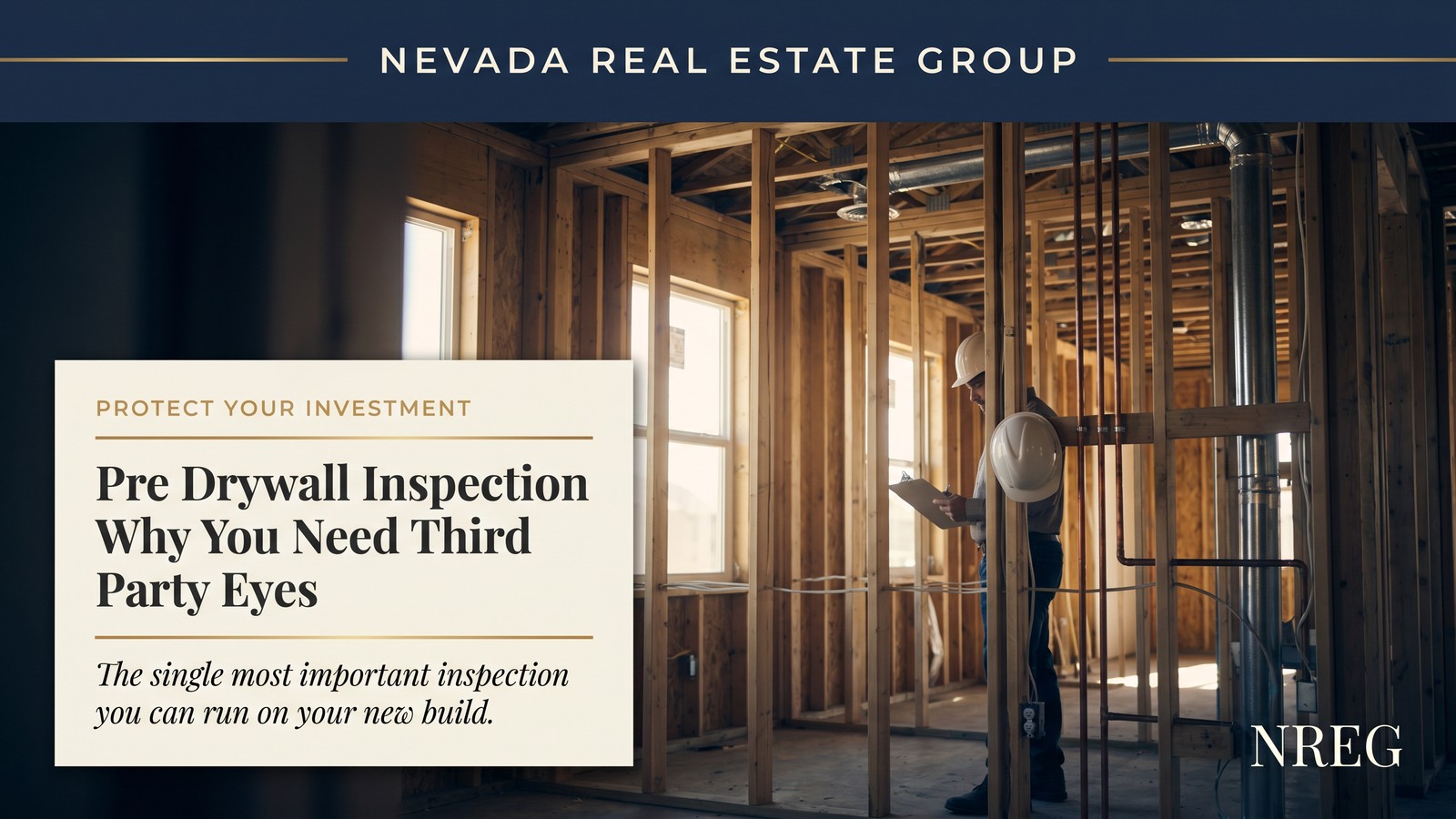 Las Vegas pre-drywall inspection of new construction showing plumbing electrical and HVAC routing in 2026