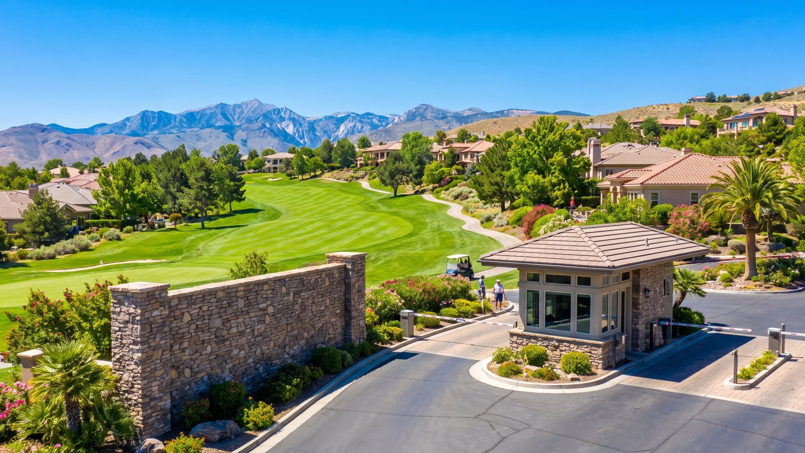 Homes in the Carson Valley with the Sierra Nevada range in the background