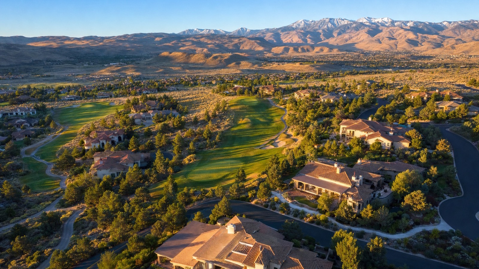 Aerial view of the D'Andrea master plan in east Sparks Nevada, home to the Villa Toscana gated 55+ community built between 2001 and 2004