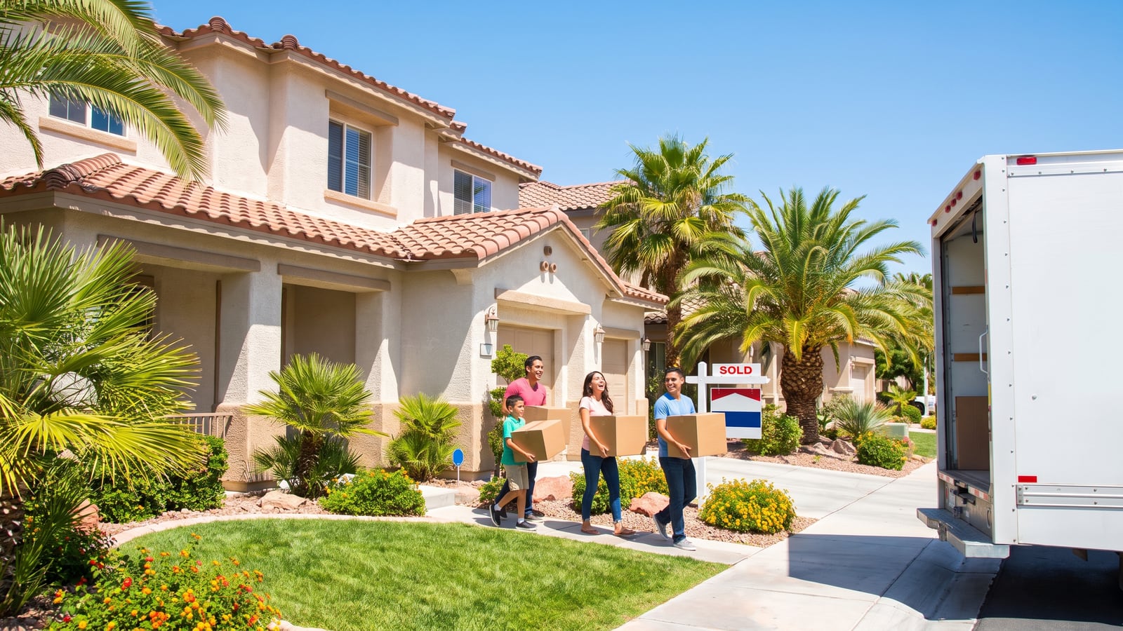 Family moving into a new Las Vegas suburb home in 2026