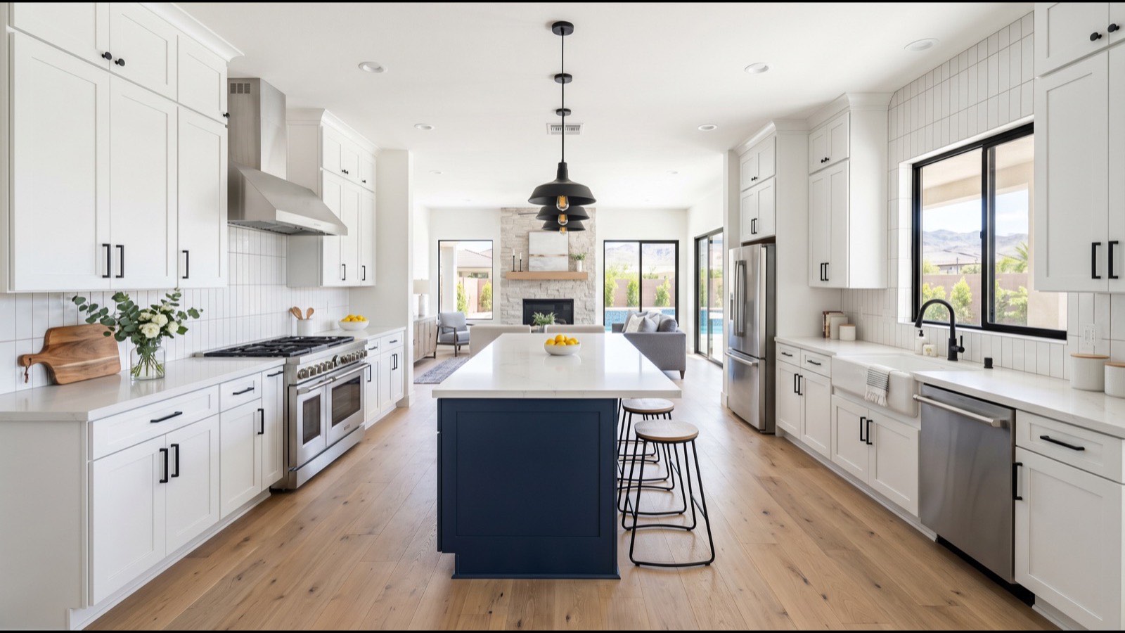 Bright kitchen in a Las Vegas home, the room where most buyers hear their first explanation of how mortgage rates are set