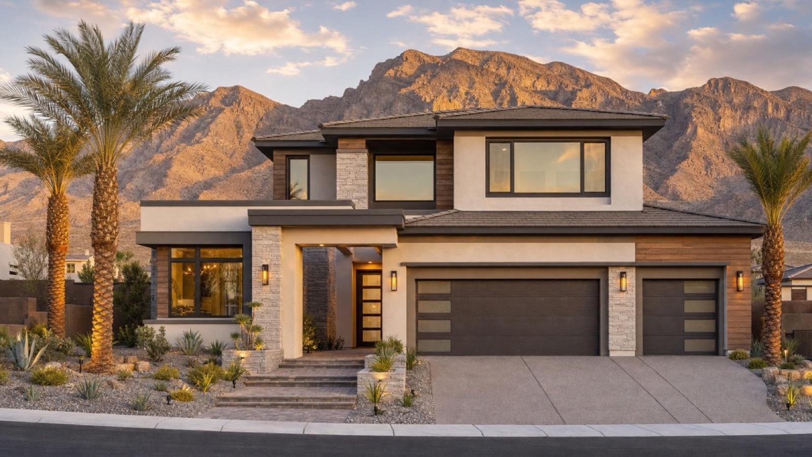 Buyers reviewing a new construction contract and upgrade sheet at a Las Vegas builder design center