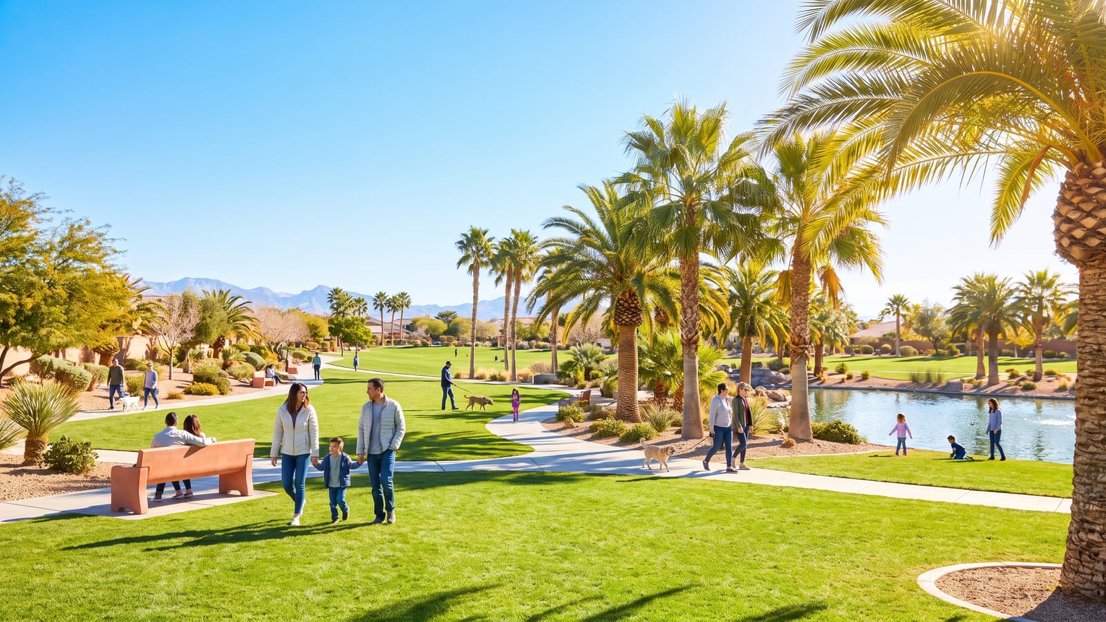 Las Vegas park in December sunshine while Denver digs out from snow — the seasonal trade in 2026